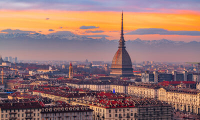Vista di Torino al tramonto