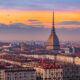 Vista di Torino al tramonto