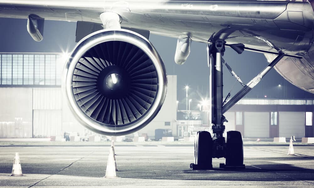 Dettaglio di una turbina di un aereo (© Depositphotos)