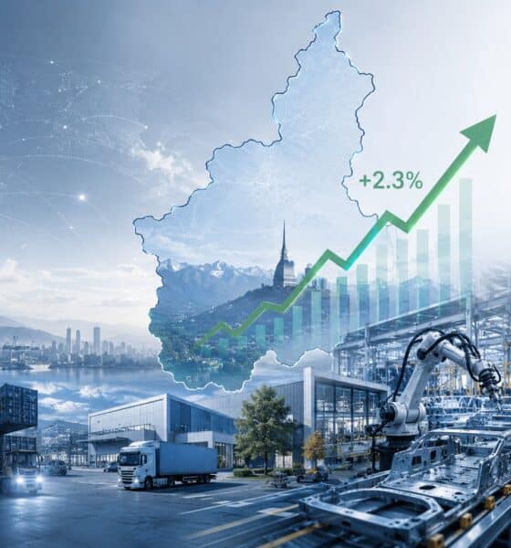 Produzione industriale in Piemonte +2,3% nel primo trimestre 2026