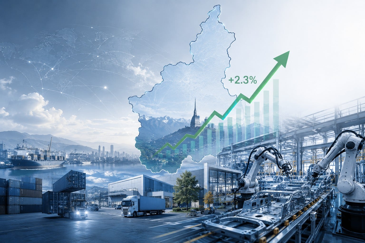 Produzione industriale in Piemonte +2,3% nel primo trimestre 2026